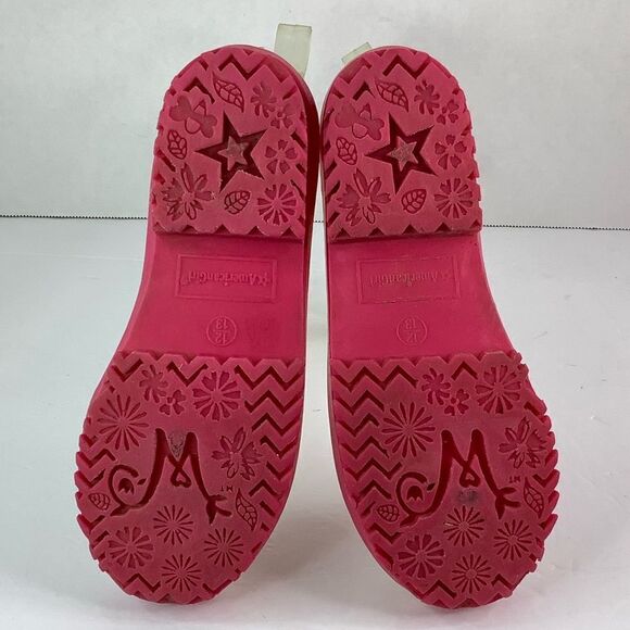American Girl Peekaboo Willies Clear/Pink Calf Rain Boots Girl Rubber Size 12/13 - Picture 8 of 10